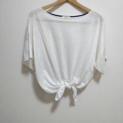 BALLSEY 麻100% クールネックTシャツ 結び目デザイン