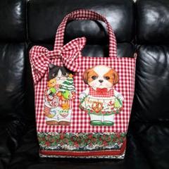 喜ばれる誕生日プレゼント コヤンイサムチョン♥️X'masBIGジョーズ&あんこのギンガム トートバッグ