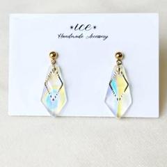 1130◆イエロー　ブルー　雫　夏　シンプル　ハンドメイド　ピアス　イヤリング