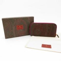 ✨希少 美品 大容量✨ETRO ペイズリー ラウンドファスナー 長財布 マゼンダ 超美品 エトロ ETRO 長財布 ラウンドファスナー 30-25070705