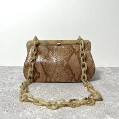 PRADA プラダ パイソン チェーン がま口 ショルダーバッグ