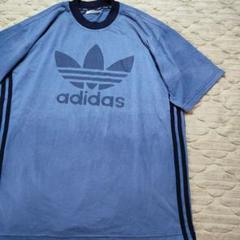 アディダス　半袖Tシャツ　ブルー　古着　あいみょん　Lサイズ
