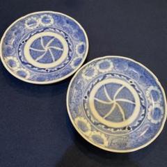 「江戸時代」古伊万里「富貴長春」の『染付 中皿』5枚　皿 江戸古伊万里 富貴長春 - アンティークマーケット吹上