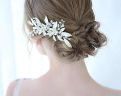 ヘアアクセサリー ヘッド ドレス アクセ 結婚式 ブライダル ウェディング 銀
