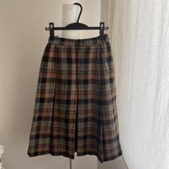 新品＊クリスチャンディオール ウール　タック　ロング　スカート　グリーン　L相当 クリスチャンディオール ウール×シルク スカート I42 レディース