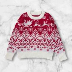 00's vintage ニット セーター クリスマス オーバーサイズ 赤 白