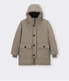 【新品未使用】UNIQLO U パデットパーカ【XS】ベージュ　大きめ　ダウン 新品未使用】UNIQLO U パデットパーカ【XS】ベージュ 大きめ