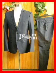 超美品 ザラ スーツ 上50 下42 XL 織柄ストレッチ素材 明るい紺
