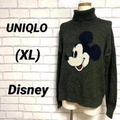 完売品　ディズニー　ユニクロ　ミッキーマウス　タートルネック　ニット　緑　XL 完売品 ディズニー ユニクロ ミッキーマウス タートルネック