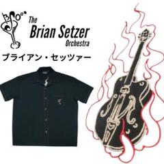 ブライアンセッツァー ボウリングシャツ BSOギター刺繍 ヴィンテージ開襟シャツ ブライアンセッツァー ボウリングシャツ BSOギター刺繍