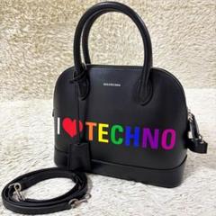 【未使用級】バレンシアガ ヴィル トップハンドル I LOVE TECHNO 黒