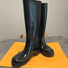 LOUIS VUITTON レインブーツ サイズ36 （約23cm）ブラック LOUIS VUITTON - LOUIS VUITTON(ルイヴィトン) レインブーツ 36