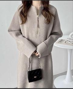 TORY BURCH✨2way ニットワンピース　ストレッチ　襟取り外し可　式典 TORY BURCH✨2way ニットワンピースストレッチ襟取り外し可式典