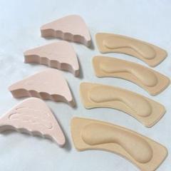 つま先クッション＋かかとパッド　靴 サイズ調整 靴ずれ防止パッド　2足セット
