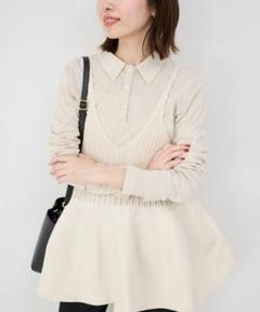 SLOBE IENA コットンチュールポロシャツ