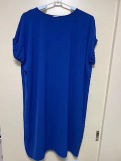 【美品】【大きいサイズ】ESSEME パフスリーブ 青色ワンピース XLのサムネイル