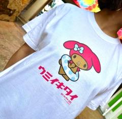 沖縄ポップ OKINAWAPOP 限定Tシャツ　日焼けアクビチャン　ホワイト 沖縄限定】沖縄ポップ OKINAWAPOP 日焼けアクビちゃんTシャツ 白