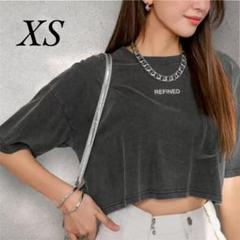 グラフィック ドロップショルダー クロップトップ Tシャツ XS