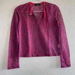 remus 蜘蛛の巣柄シースルートップス ショート丈日本製のサムネイル