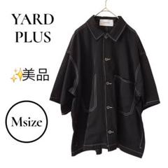YARD PLUS　ボタンシャツ　ブラック　ホワイトステッチ　お洒落　M