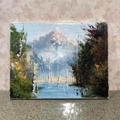 No4333 松本忍　油彩画　F10号「荒城曲の桜」直筆サイン　額なし　送料無料 No4333 松本忍 油彩画 F10号「荒城曲の桜」直筆サイン 額なし