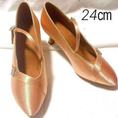 美品♡Chacott 　社交ダンス　ダンスシューズ　ラテン　ゴールド　24cm 値下げしました】ピンクゴールド チャコット 社交ダンスシューズ