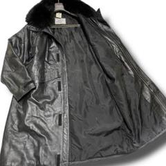 GIANNI VERSACE RUFFO製 レザーコート 黒 ジャンニ期