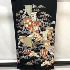 専用C993正絹　黒留袖　比翼付　五つ紋　作家物落款　鳳凰　金駒刺繍　金箔　着物 専用C993正絹 黒留袖 比翼付 五つ紋 作家物落款 鳳凰 金駒刺繍