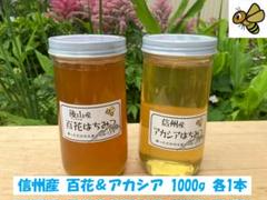 【再出】百花 アカシア 1000g 各１本 長野県産 国産蜂蜜 生蜂蜜 西洋蜜蜂 アカシア 百花 1000g 各1本 長野県産 国産蜂蜜 生蜂蜜 セイヨウ