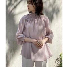 【35％OFF】 ピンク シャーリングシアーブラウス noble アニュアンス メルカリ - トップス