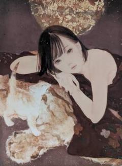 高久梓、「眈々と」、希少画集・額装画、日本製・新品額縁にて額装致します 高久梓、「眈々と」、希少画集・額装画、日本製・新品額縁にて