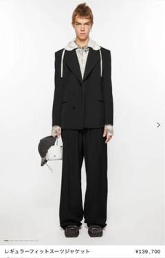 Acne Studios ブラックスーツジャケット サイズ44 セットアップ Acne Studios - リラックスフィット スーツジャケット - ブラック