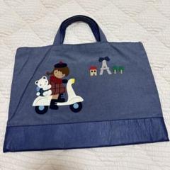 2025年新作春夏完売♡familiar デニムバッグネイビー手刺繍新品