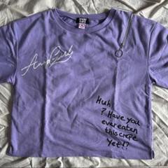 ⚠️即日発送・送料込み⚠️レディース ジュニアTシャツ 大人 肩出し ストリート 紫