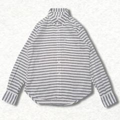 Sevendays=sunday リネン BD 長袖シャツ ボーダー サイズS