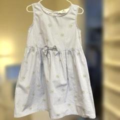 【110サイズ 5-6y H&M】花柄リボンノースリーブワンピース