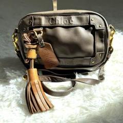 Chloe クロエ ショルダーバッグ s8 茶 レザー エデン　ブロンズ Chloé シャイニー＆スエードレザー製Tessスモールバッグ の茶色