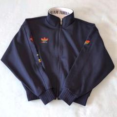 adidas 90sデサント製 ヴィンテージジャージ ネイビー レインボー刺繍 adidas 90sデサント製 ヴィンテージジャージ ネイビー