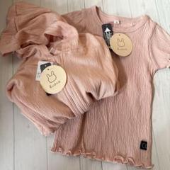 新品未使用 キッズ 2点セット シャツ 上着 ピンク 女の子 90 95