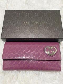 【正規品・美品】GUCCI グッチ 長財布 ラブリー シマライン 箱付き 正規品・美品】GUCCI グッチ 長財布 ラブリー シマライン 箱付き