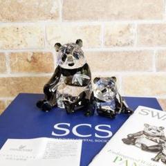 スワロフスキー ☆ 限定 PANDAS 親子パンダ クリスタル オブジェ