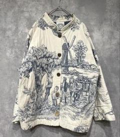 USA古着 トワル柄　ジャガード　ジャケット　ブルゾン　vintageのサムネイル