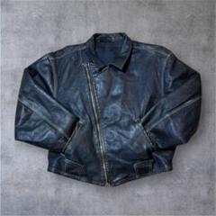 イタリア製 本革 シングルライダースジャケット 黒 ブラック レザー 短丈古着 イタリア製 本革 シングルライダースジャケット 黒 ブラック