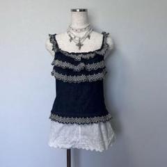 ꒰ঌ໒꒱フェアリーグランジ　薔薇柄シースルーキャミ　itimi  y2k ꒰ঌ໒꒱フェアリーグランジ薔薇柄シースルーキャミitimi y2k