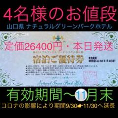 ☆定価26400円☆ホテル4名様宿泊券☆ナチュラルグリーンパークホテル☆