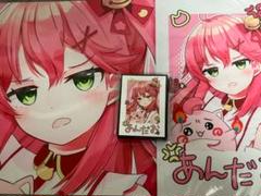 ミッドナイトブルー　ホロライブ　スリーブ　プレイマット　チェキ風　さくらみこB ミッドナイトブルー ホロライブ スリーブ プレイマット チェキ風