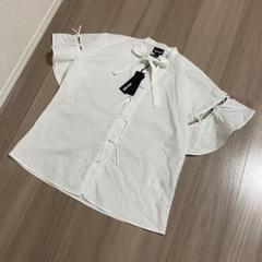 【新品タグ付き】Just cavalli リボンシャツ 半袖 ホワイト 40