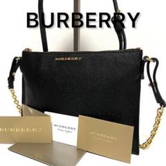 ✨希少 美品✨BURBERRY レザー ショルダーバッグ ゴールドチェーン斜め掛