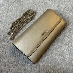 【極美品】FURLA グレー チェーンウォレット 極美品】FURLA グレー チェーンウォレット（極美品 人気 FURLA