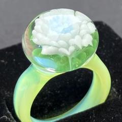 Xodas リング 指輪 ボロシリケイトガラス　Flower Green
